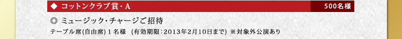 コットンクラブA賞