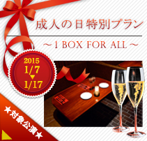 成人の日特別プラン ～1 BOX for ALL～(2015.1/7-1/17)
